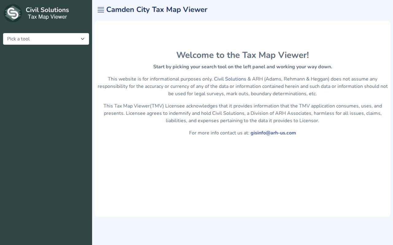 Camden residents directory tax map viewer search tools