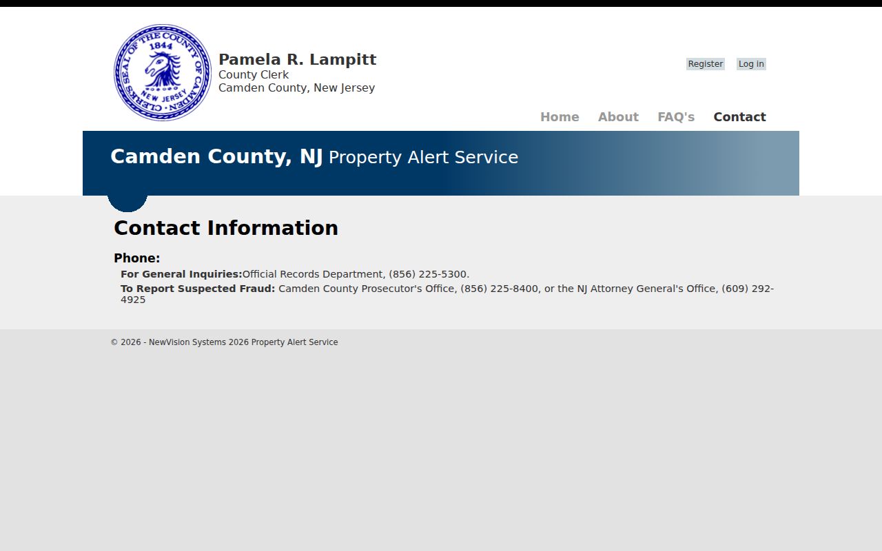 Camden residents directory County Property Alert contacts