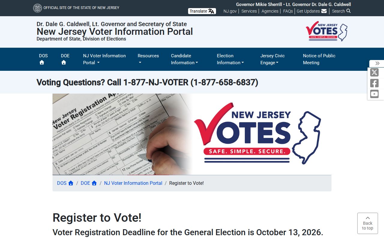 Camden street directory New Jersey voter registration resources
